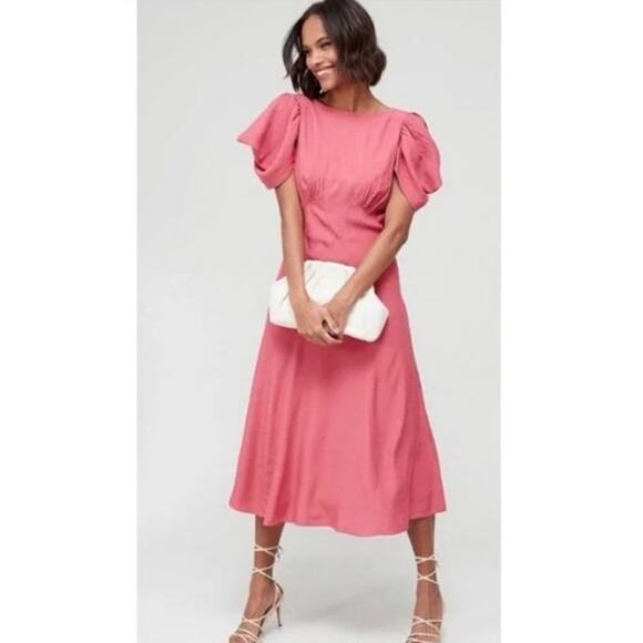 Ted Baker Rose Midi Dress with Tulip Sleeves - Picture 3 of 16
